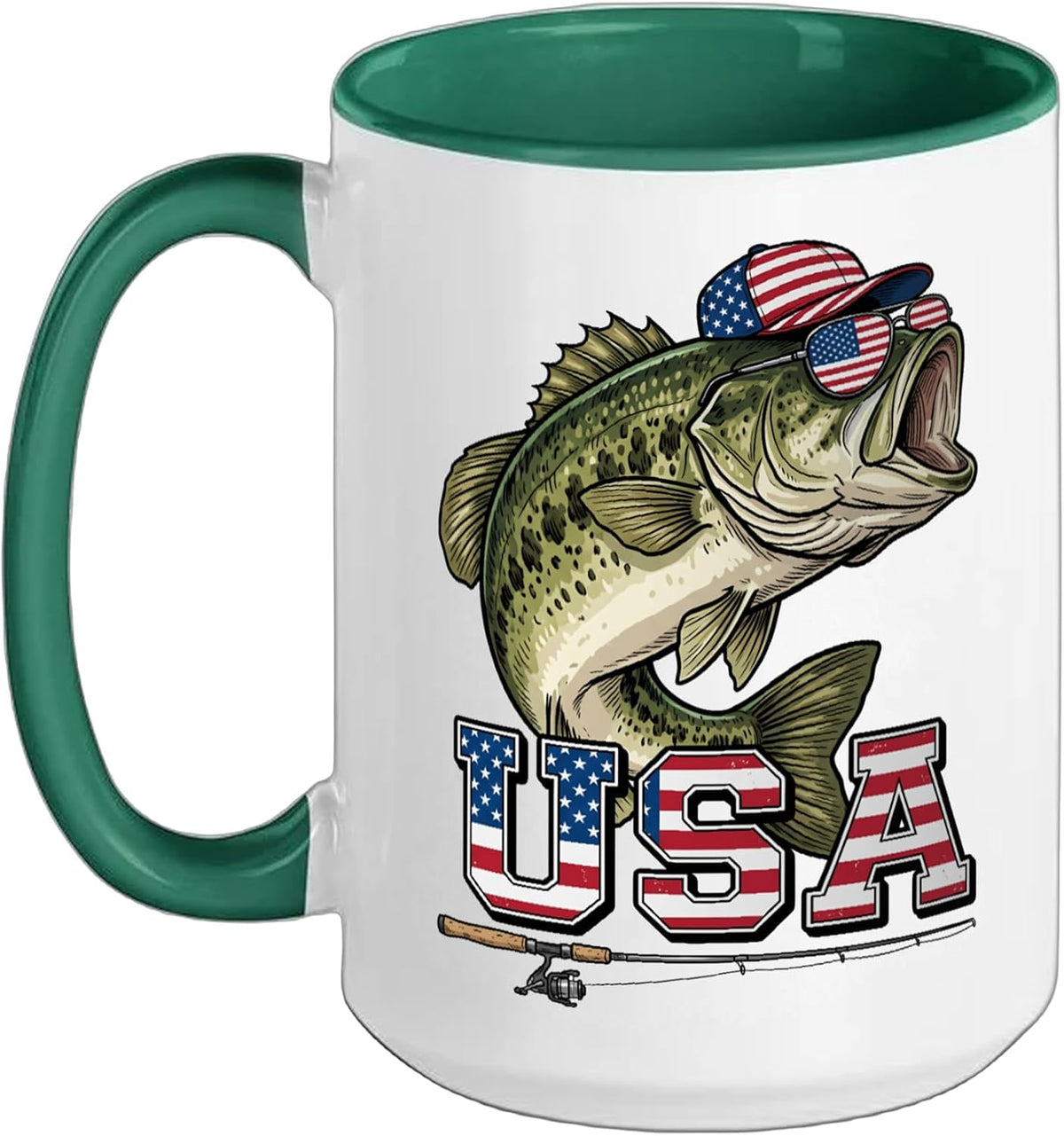 Usa Fishing Bass Anglers And Outdoor Lovers Ceramic Mug