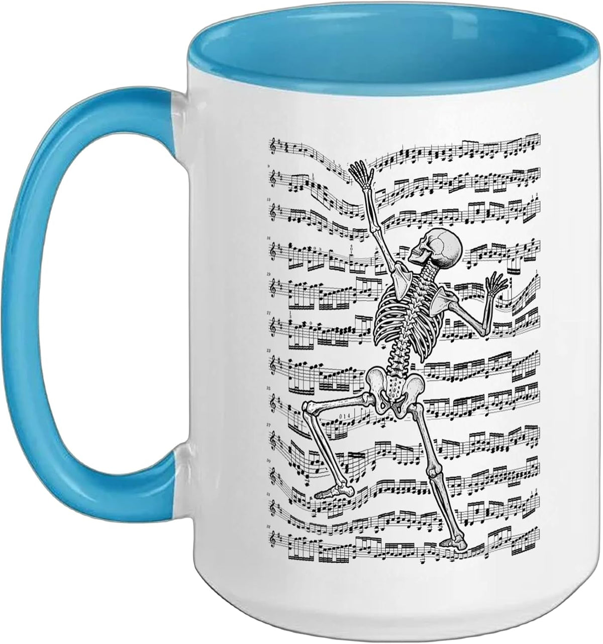 Musician Halloween Costume Skeleton Funny Sheet Music Notes Mug