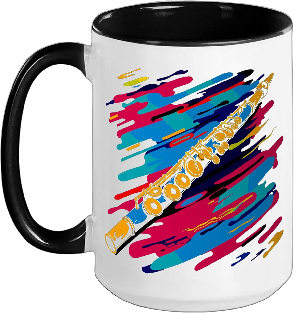 Flute Color Graffiti Aerophone Orchestra Ceramic Mug