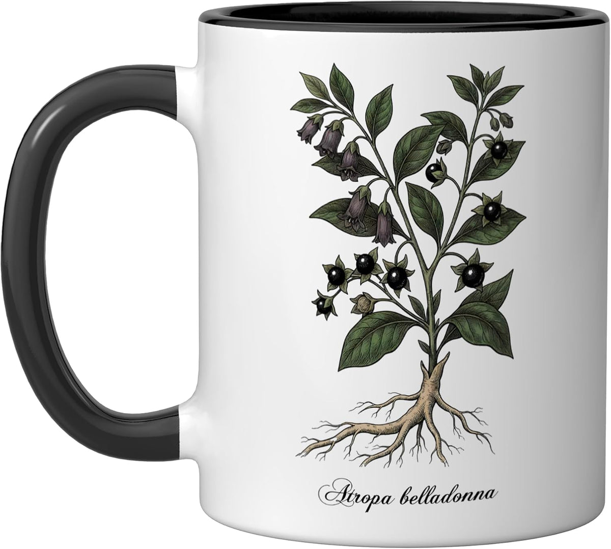 Deadly Nightshade Vintage Botanical Illustration Ceramic Mug