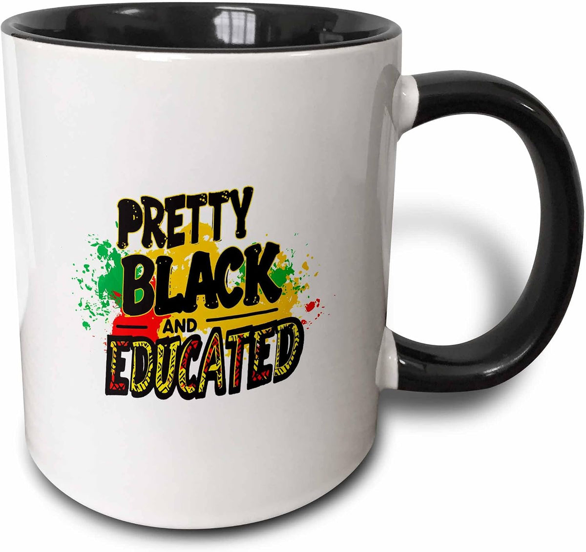 Pretty, Black, And Educated, Color Splashes. Black History Ceramic Mug
