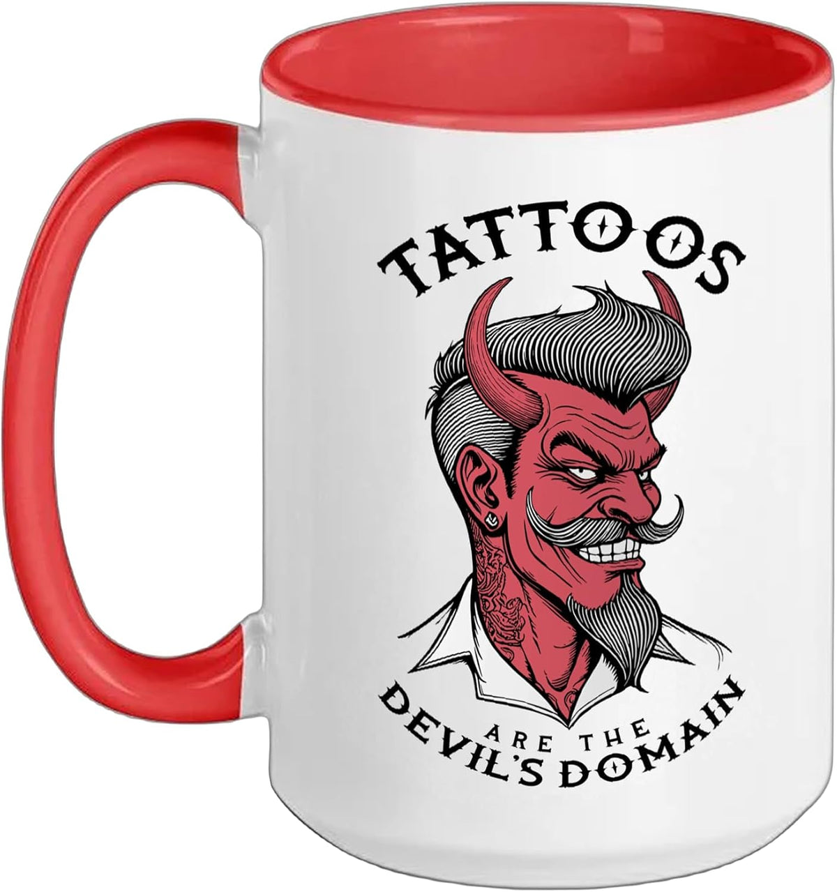Tattoos Devil's Domain Funny Vintage Inked Devil Tattooist Ceramic Mug