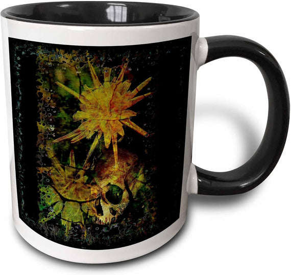 Nature Morte Skull Flower Darkart Darkness Skullart Ceramic Mug