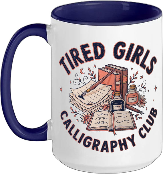 Calligraphy Calligrapher Modern Pointed Pen Brush Art Ceramic Mug