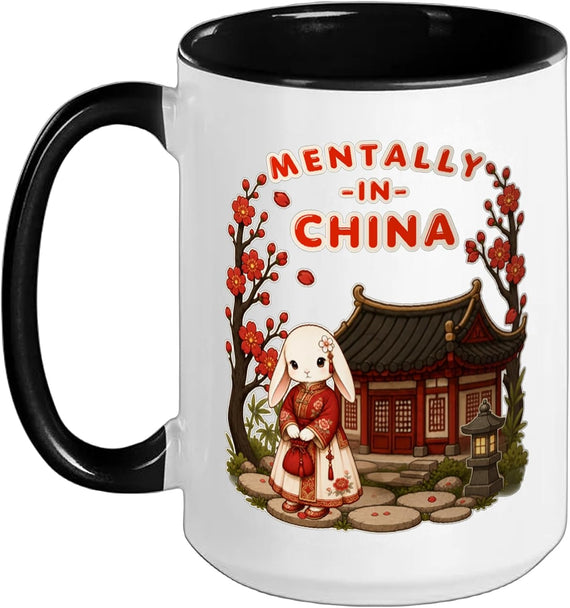 Mentally In China Rabbit Chinese Drama Kawaii Ceramic Mug