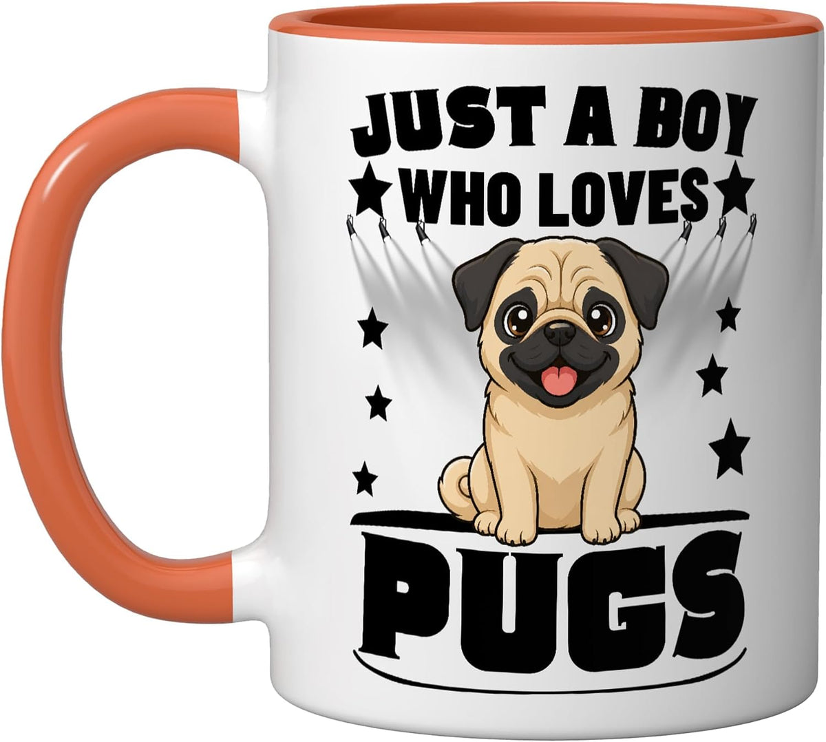 Just A Boy Who Loves Pugs Funny Pug Ceramic Mug