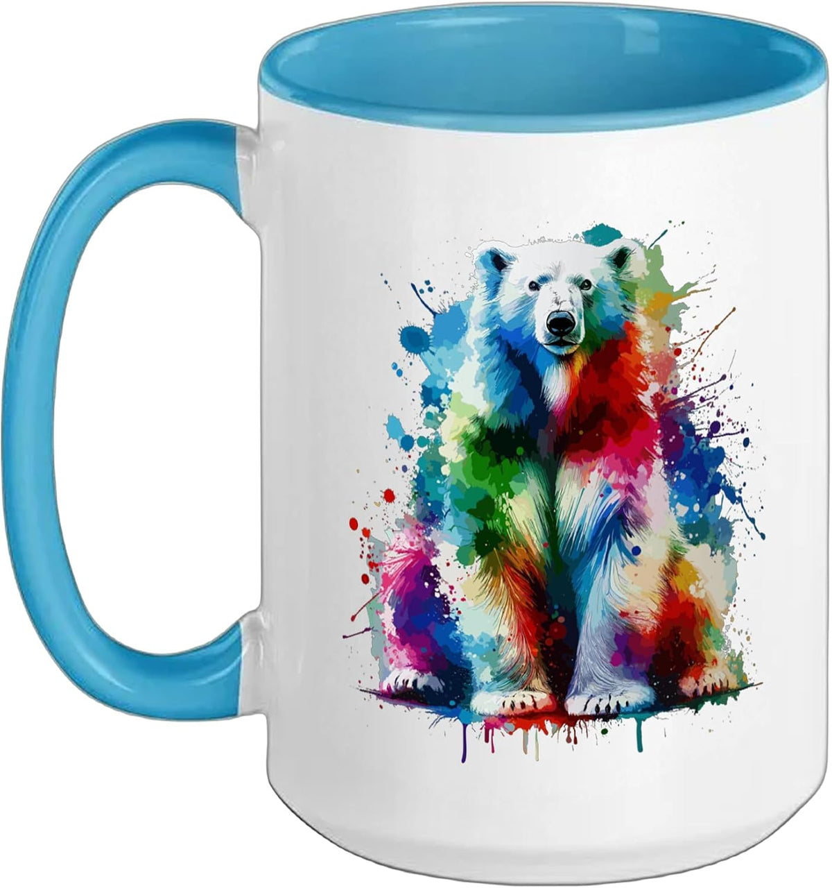 Colorful Splash Art Polar Bear Bears Ceramic Mug