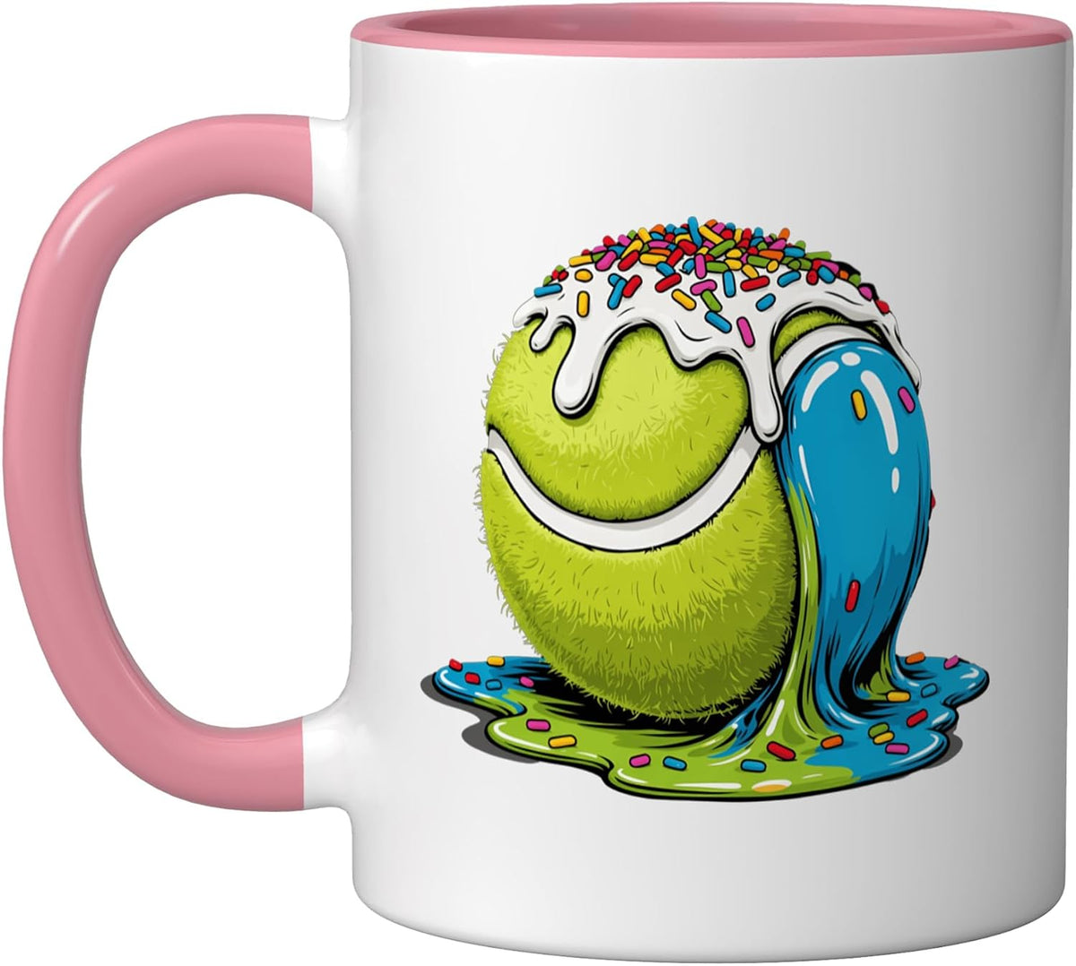Tennis Ball Ice Cream Lover Dripping Tennis Player Ceramic Mug