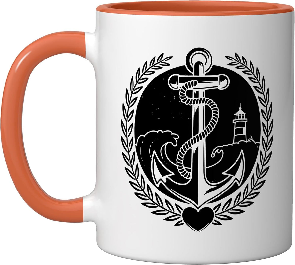 Proud Coast Guard Mom Wave Anchor Uscg Coastie Patriotic Ceramic Mug