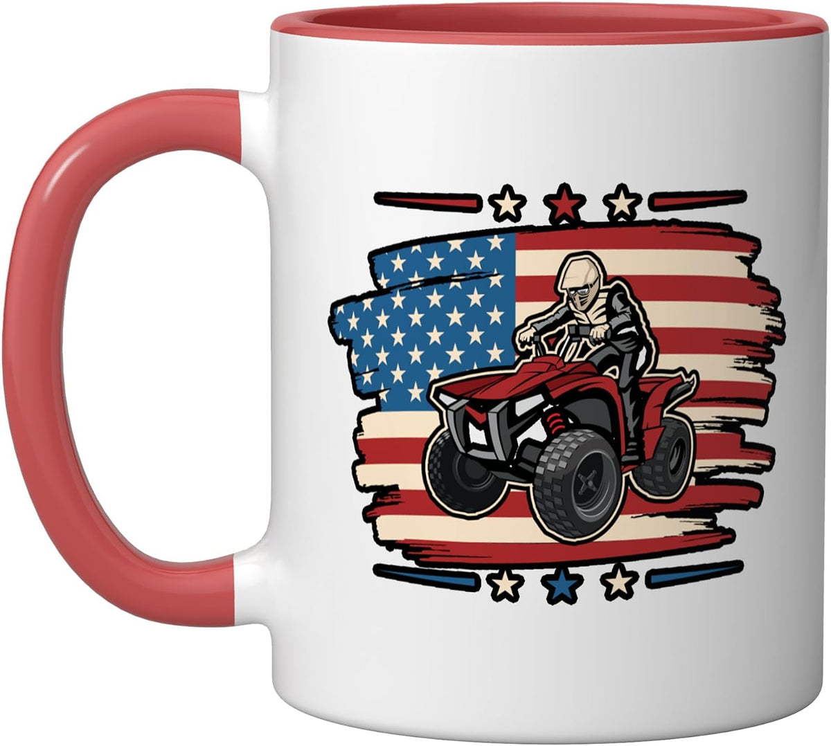 American Quad Driver Quad Bike 4 Wheeler Atv Ceramic Mug