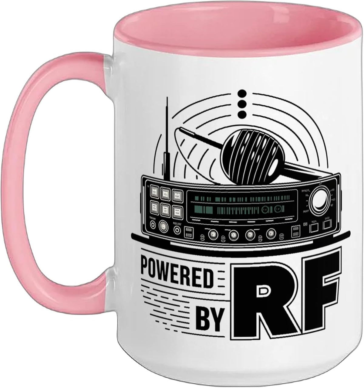 Powered By Rf Ham Radio Operator Amateur Radio Ceramic Mug
