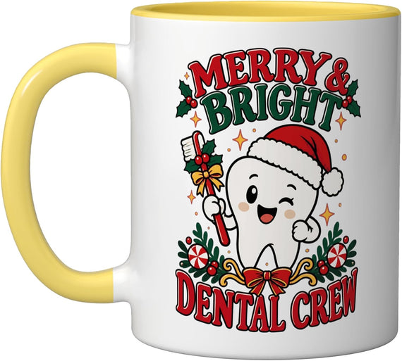 Smiling Tooth Christmas Dental Team Illustration Ceramic Mug