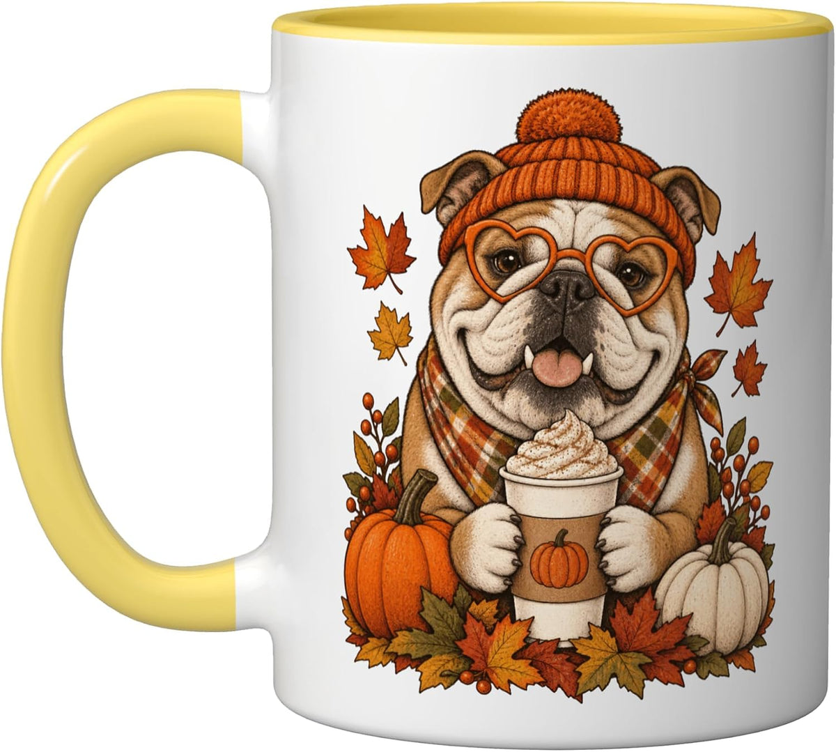 English Bulldog Fall Autumn Season Pumpkin Spice Dog Halloween Mug