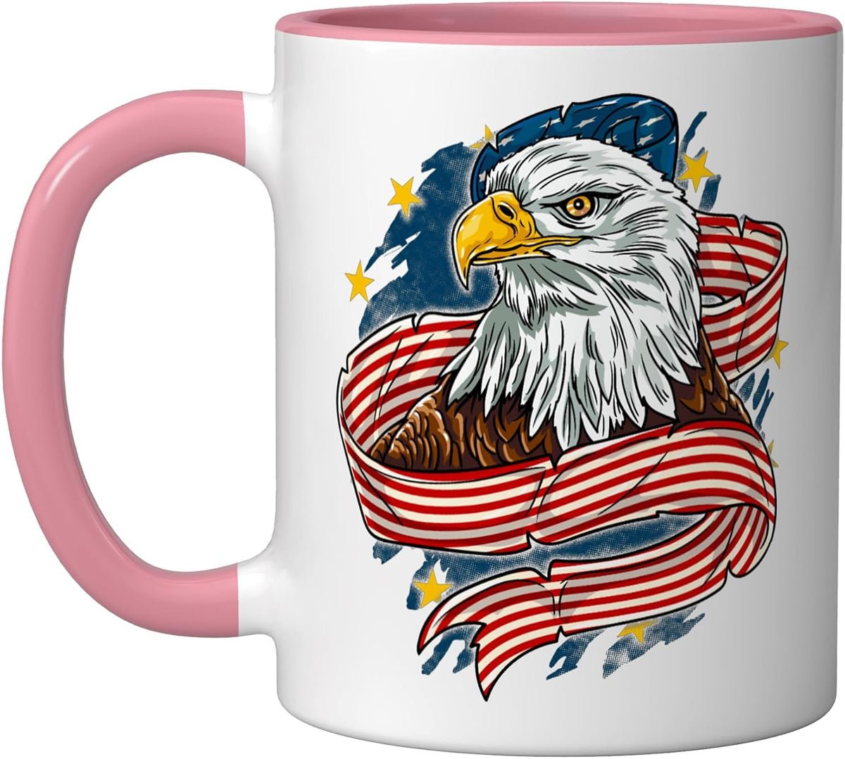 July 4th American Flag Usa Memorial Day Patriotic Eagle Ceramic Mug