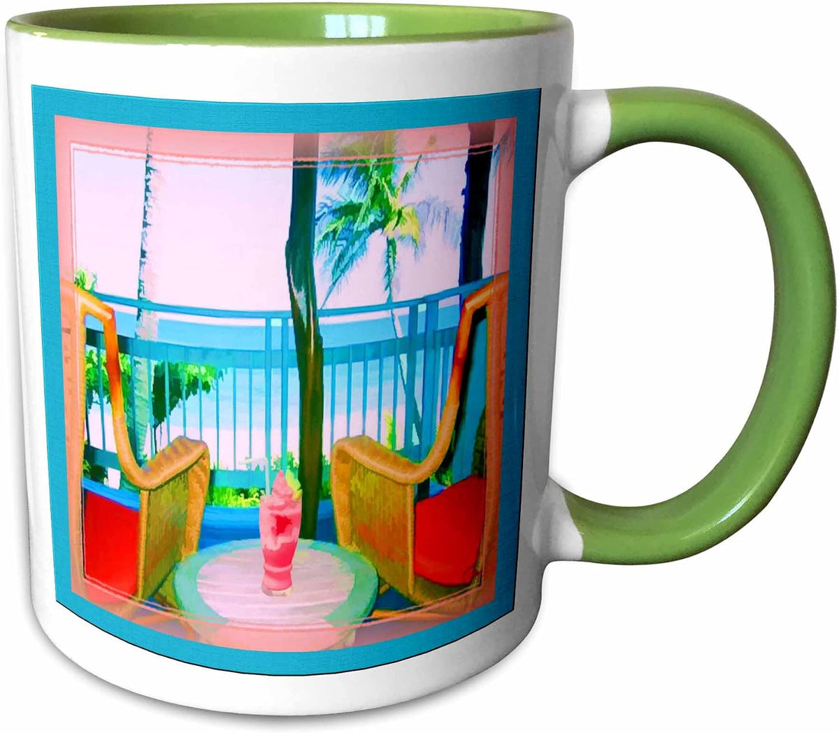 Sitting On Patio Designs Ceramic Mug