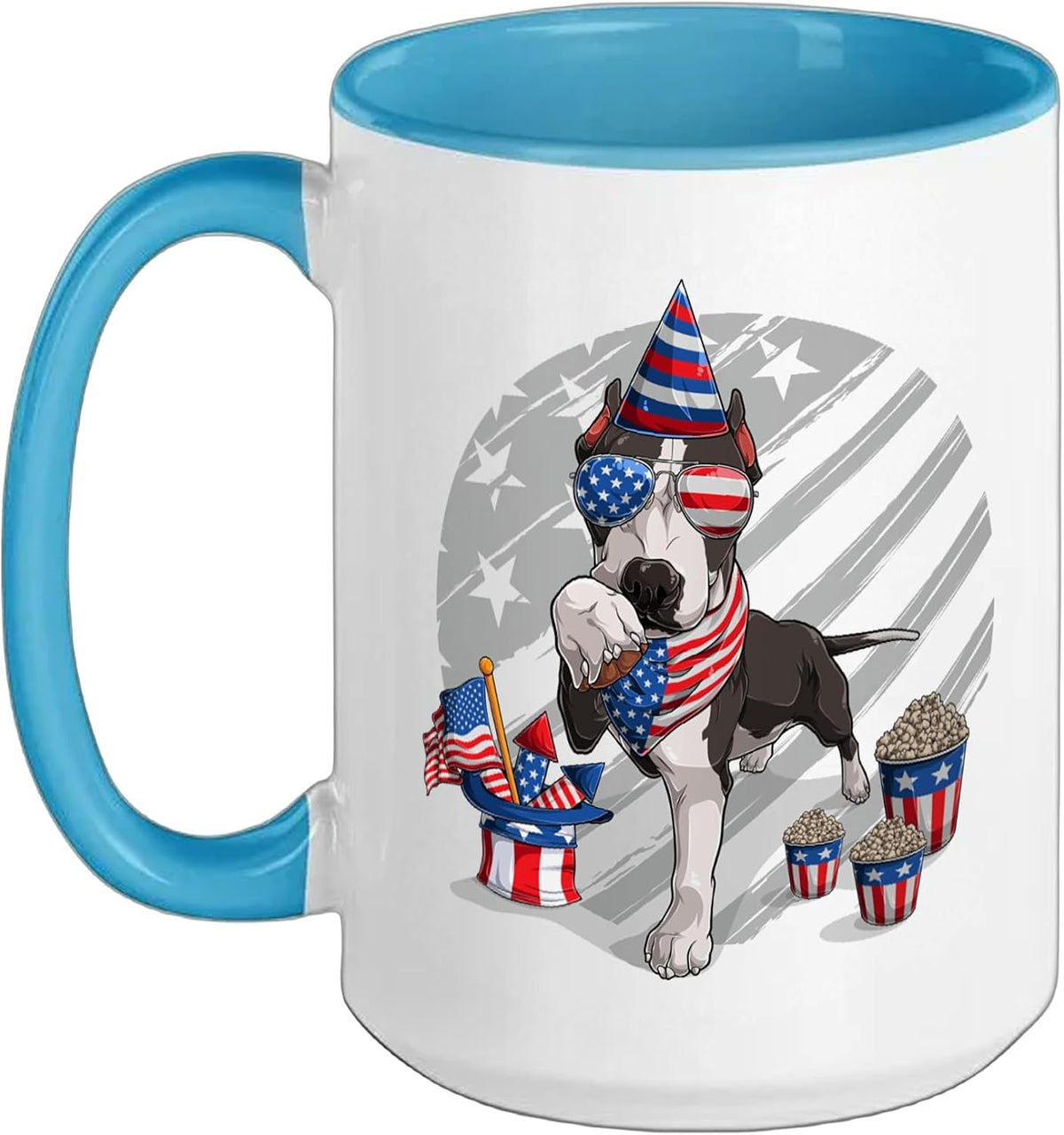 Pit Bull Pitbull 4th July Independence Day 4th July Ceramic Mug