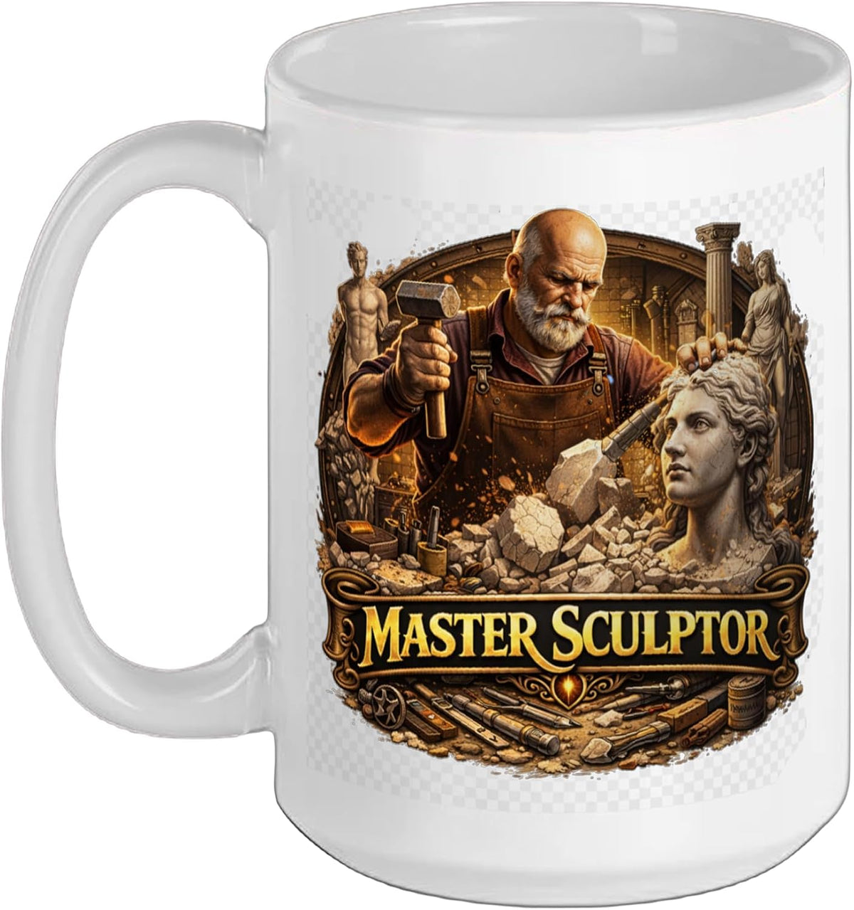 Master Sculptor Man Bust Sculptures Ceramic Mug