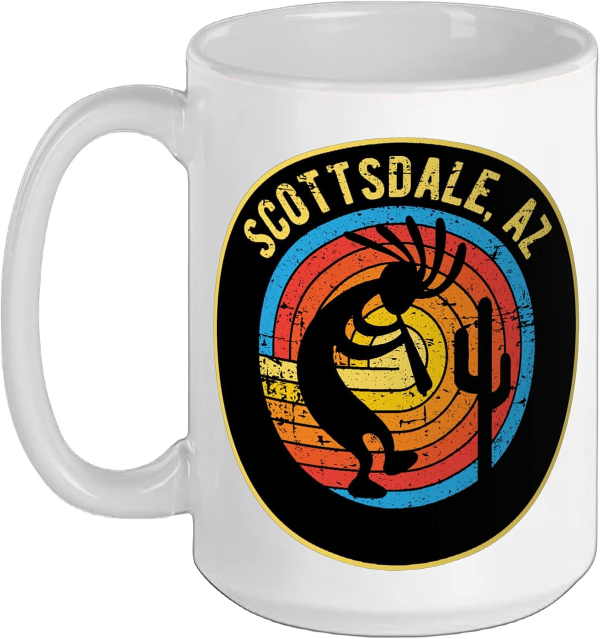 Scottsdale Az Retro Distressed Style Southwestern Design Ceramic Mug