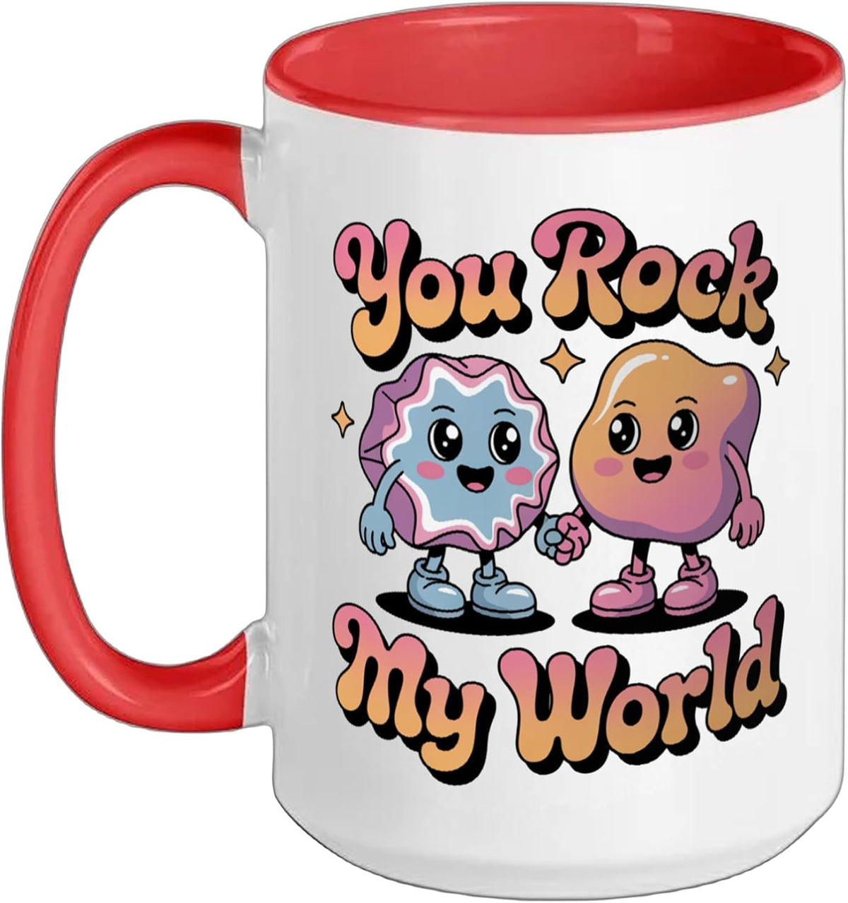 You Rock My World Funny Geology Rocks Geode Valentine Ceramic Mug