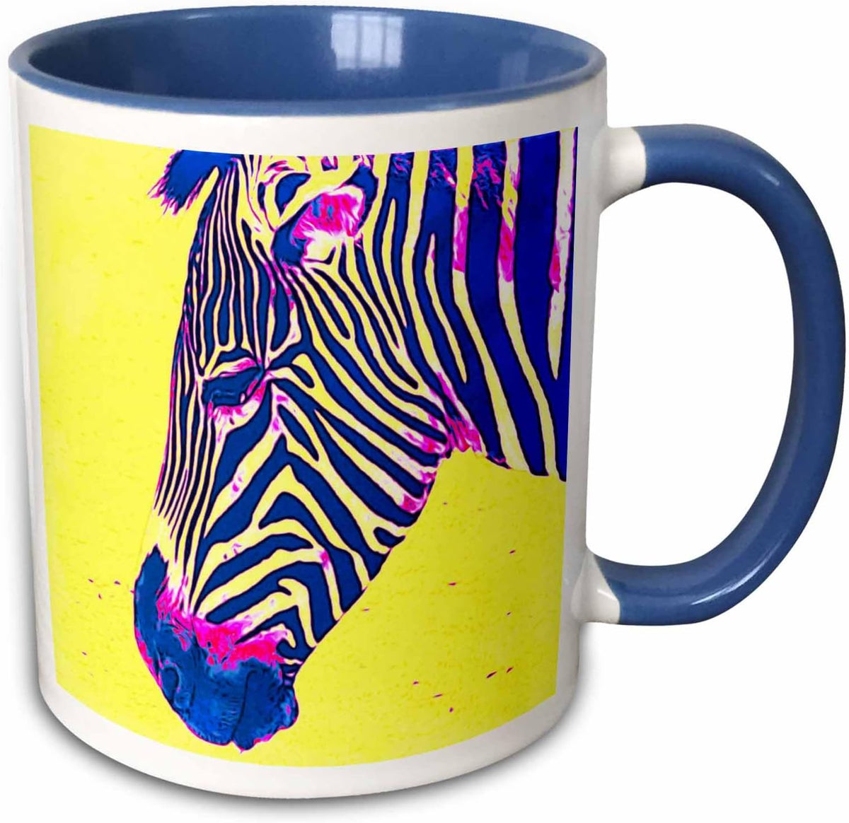 Blue & Yellow Zebra - Animals - Art Ps Ceramic Mug