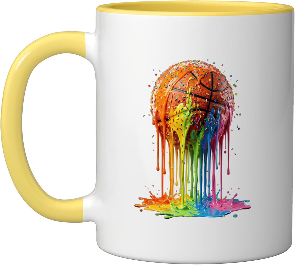 Basketball Drip Ice Cream Sprinkles Dripping Basketball Ceramic Mug