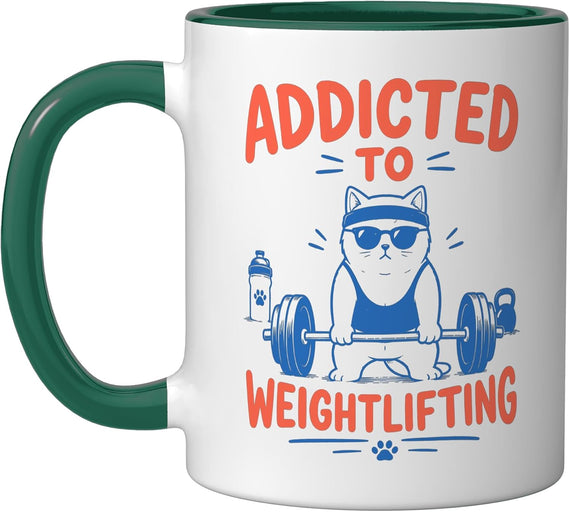Addicted To Weightlifting Gym Fitness Power Weightlifters Ceramic Mug