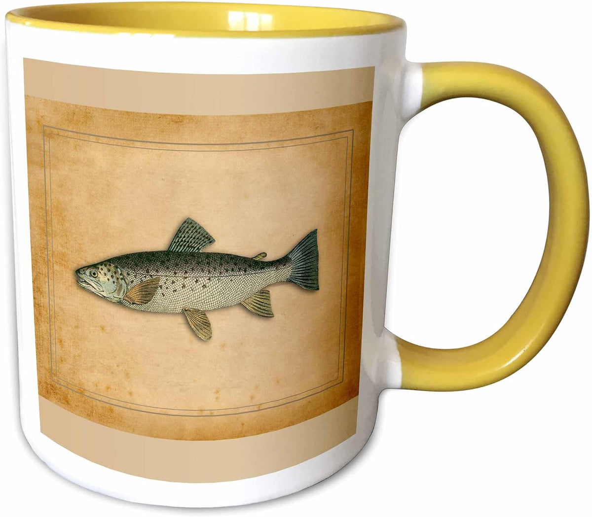 Image Of Mounted Fish On Old Wood Ceramic Mug