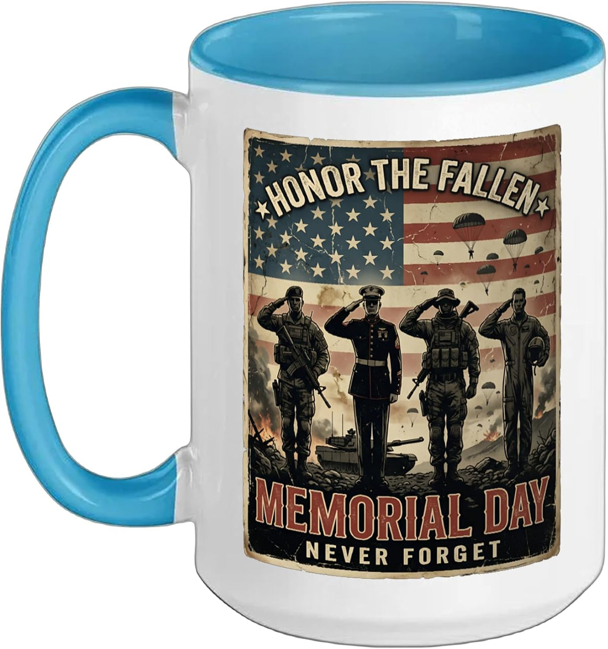 Patriotic Memorial Day Honor The Fallen Military Tribute Ceramic Mug
