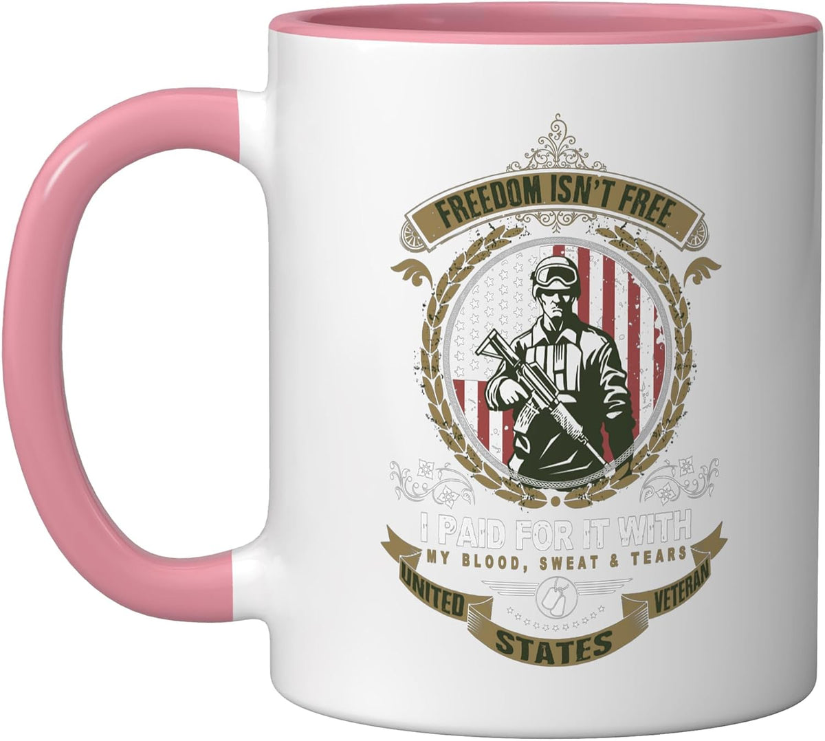 Freedom Is Not Free Veteran Patriotic Soldier Ceramic Mug