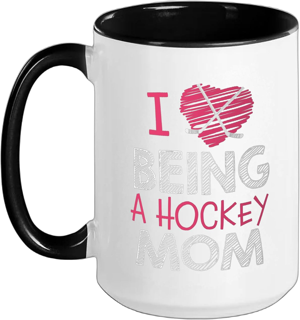 I Love Being A Hockey Mom Heart Ceramic Mug