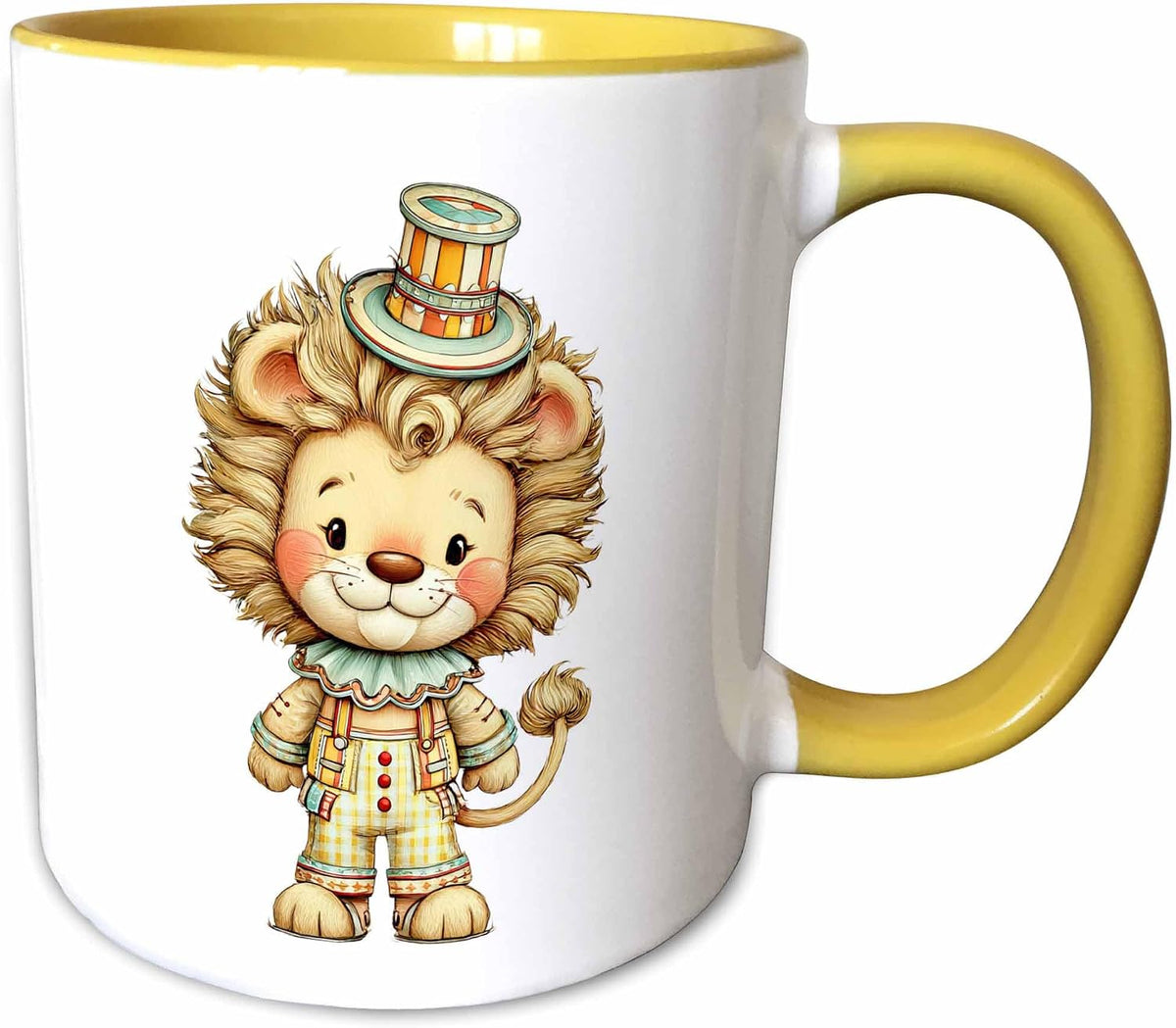 Cute Circus Lion Illustration Ceramic Mug