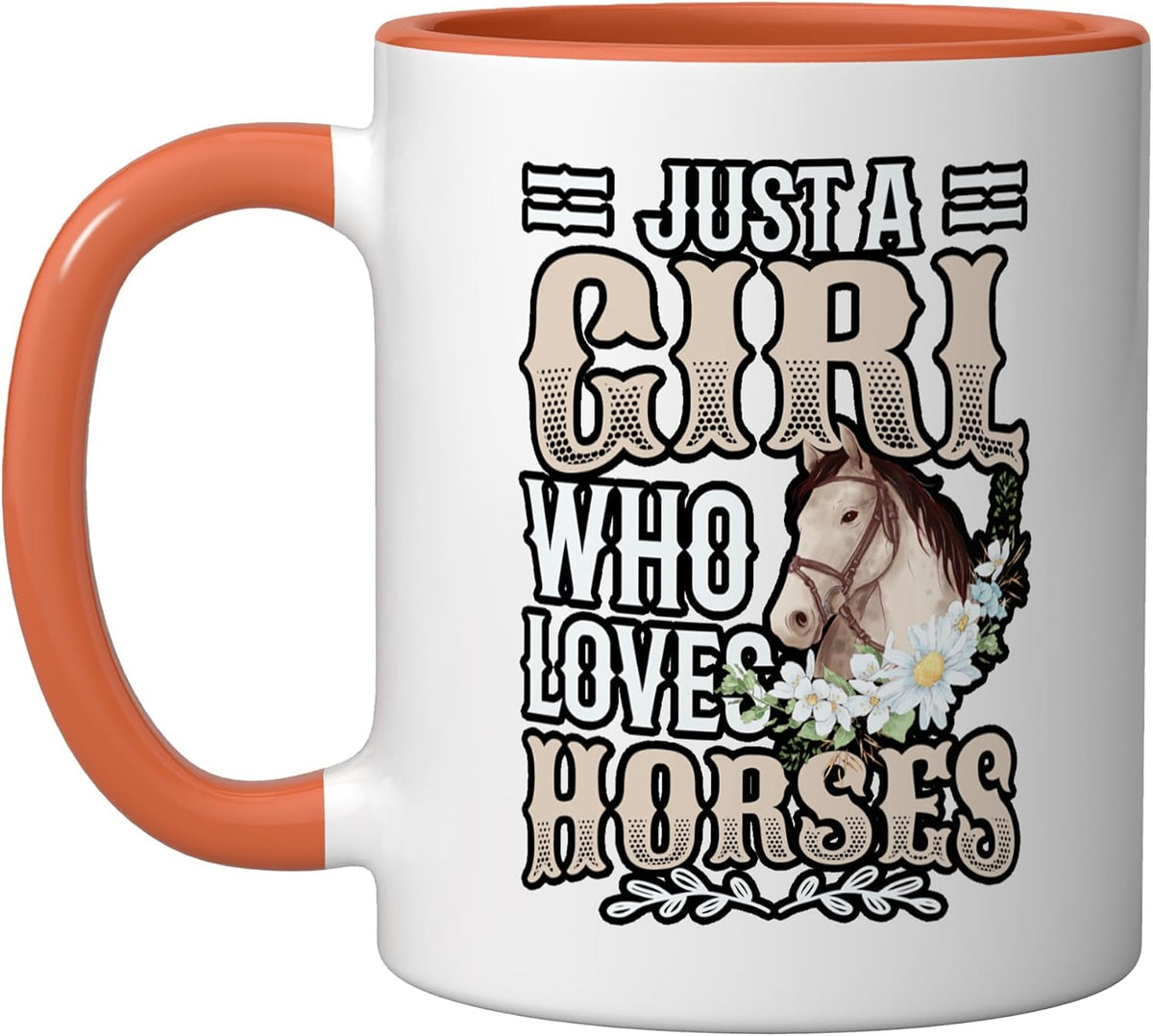 Just A Girl Who Loves Horses Cute Girls Horse Ceramic Mug