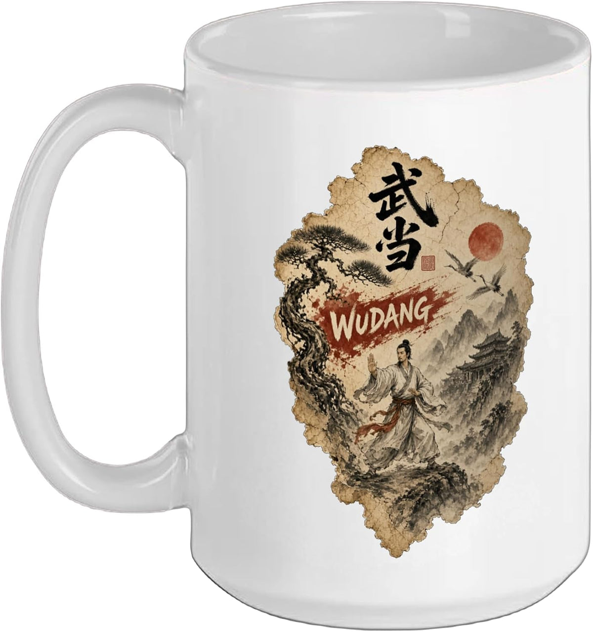 Wudang Calligraphy/Chinese Martial Arts Wushu Ink Design Ceramic Mug