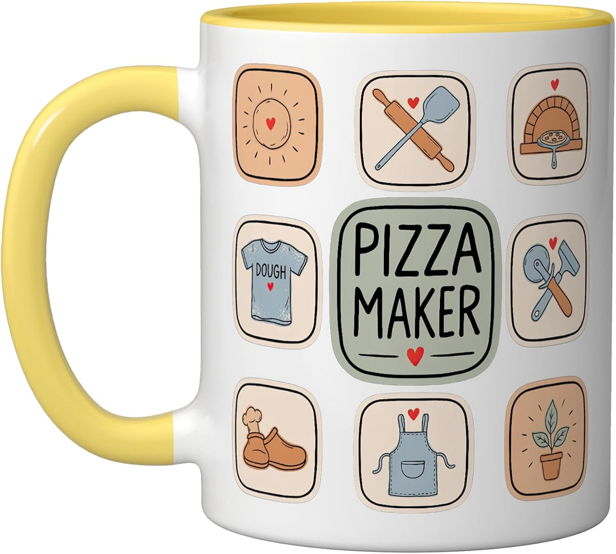 Pizza Maker Tile Icons Ceramic Mug