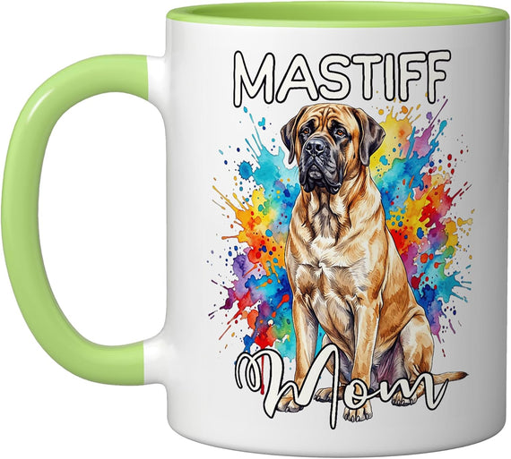 Mastiff Mom Watercolor Dog Ceramic Mug