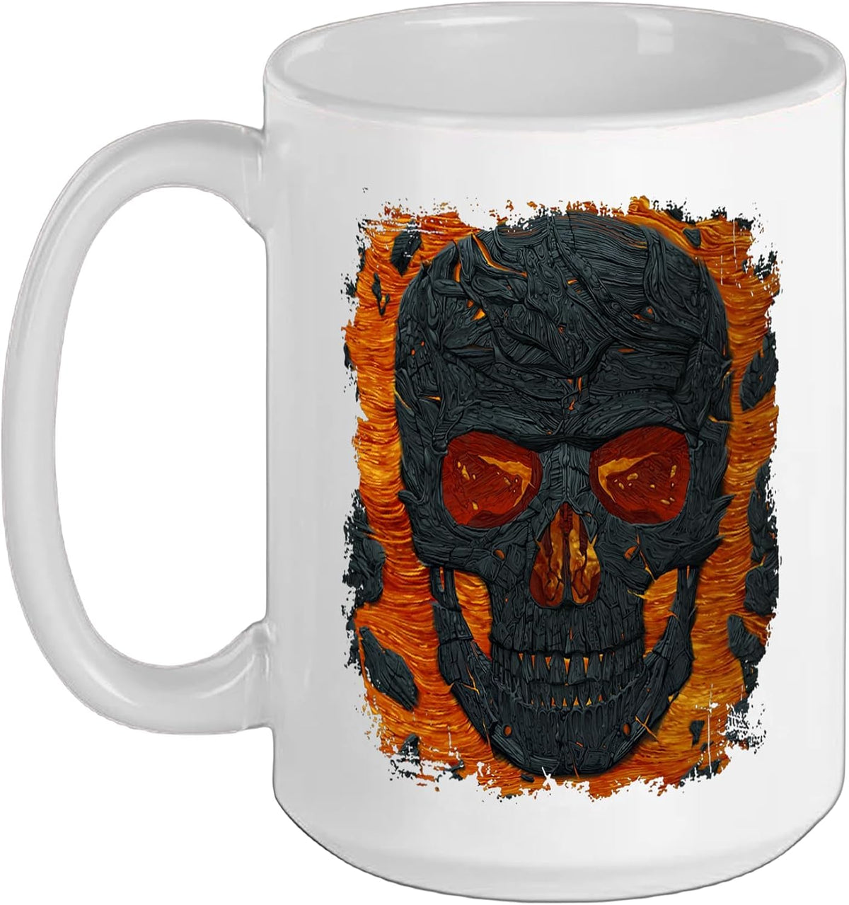 Lava Skull Emo Punk Rock Goth White Ceramic Mug
