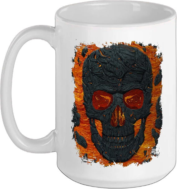 Lava Skull Emo Punk Rock Goth White Ceramic Mug