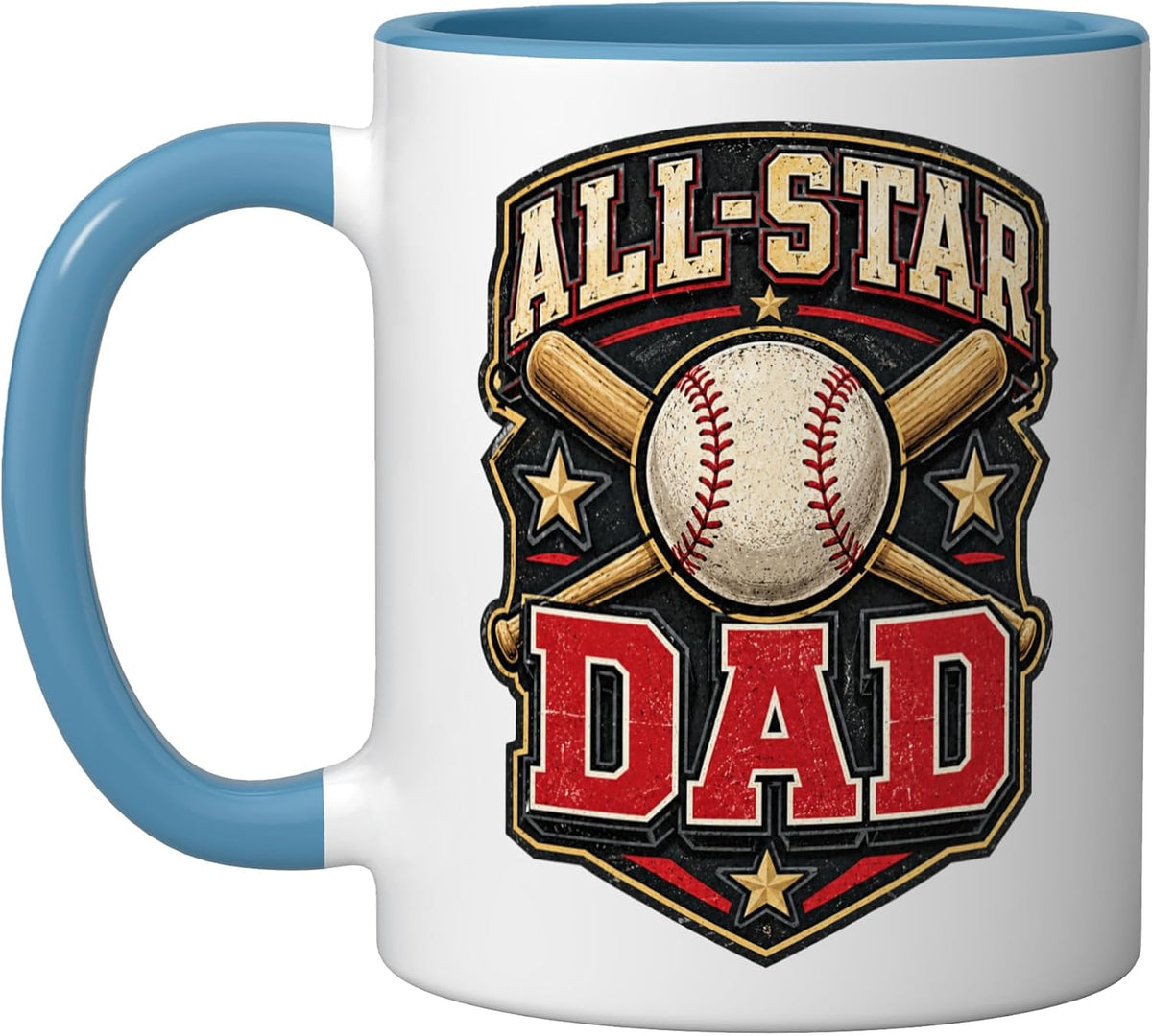 Baseball All-Star Dad Christmas Ceramic Mug