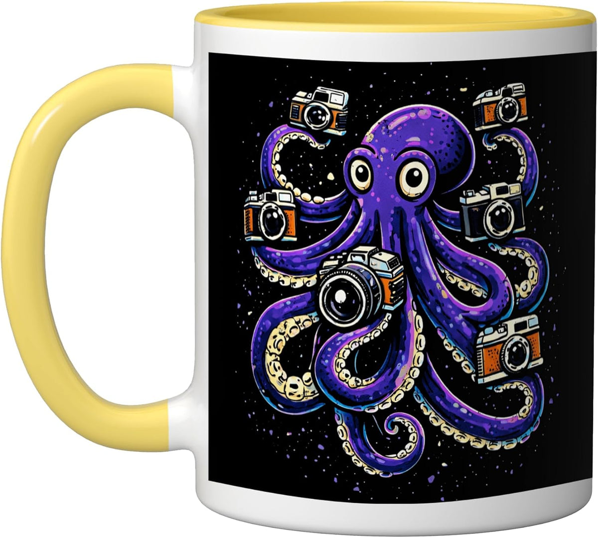 Octopus Photographer Camera Vintage Art Men Photography Ceramic Mug