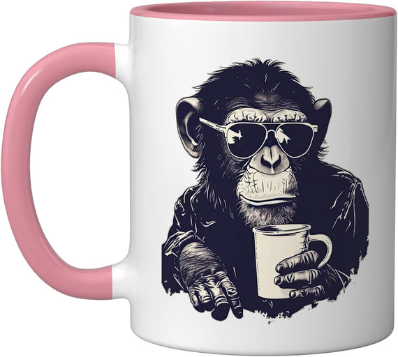 Monkey With Cool Sunglasses And Of Coffee Ape Monkeys Ceramic Mug