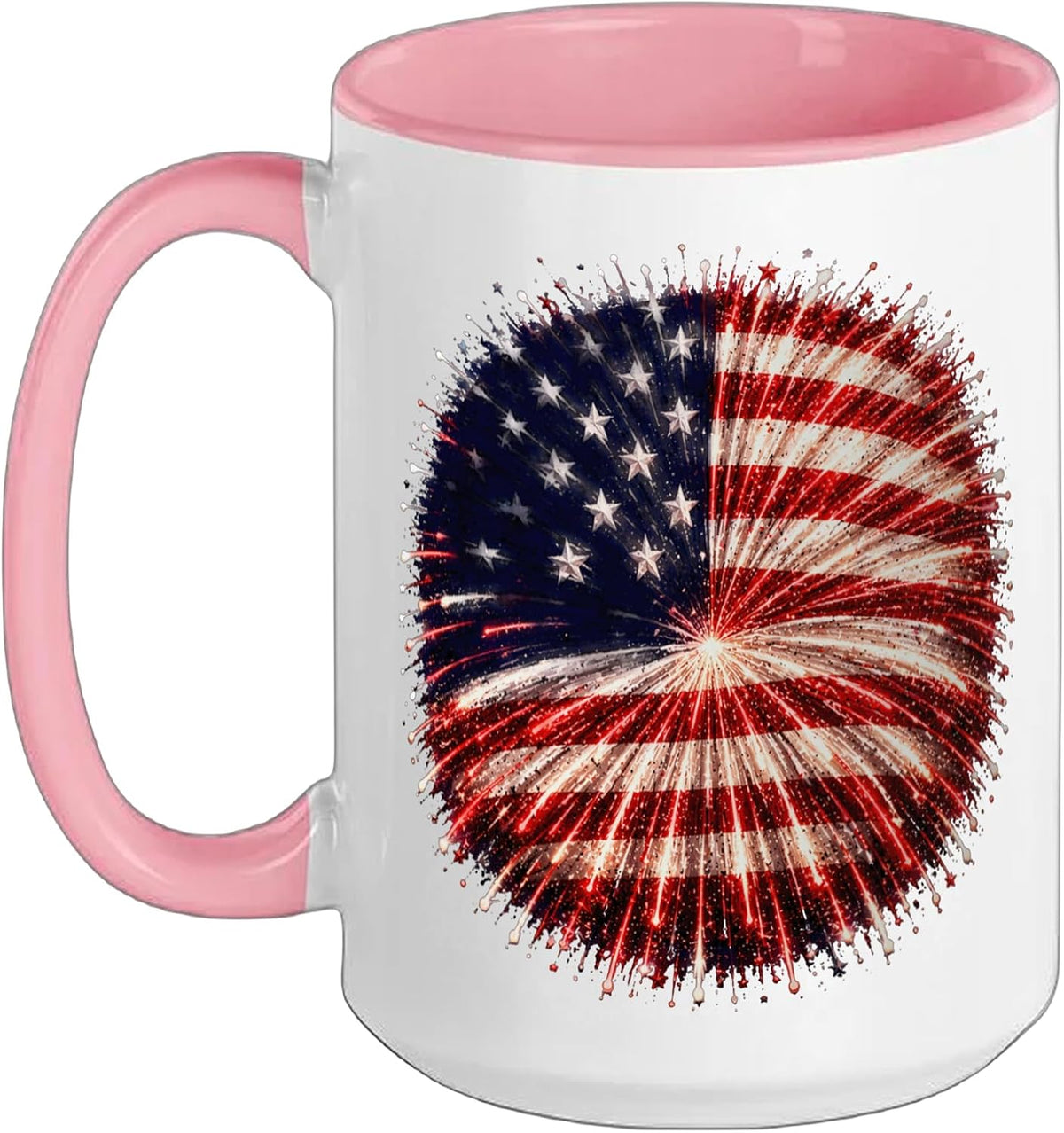 Red White Blue 4th Of July Patriotic American Flag Ceramic Mug