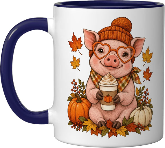 Pig Fall Autumn Season Pumpkin Spice Farm Animal Halloween Ceramic Mug