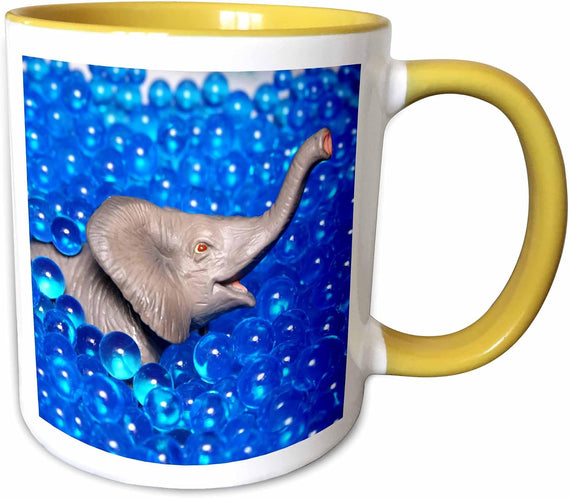 Grey Elephant In Blue Balls Ceramic Mug