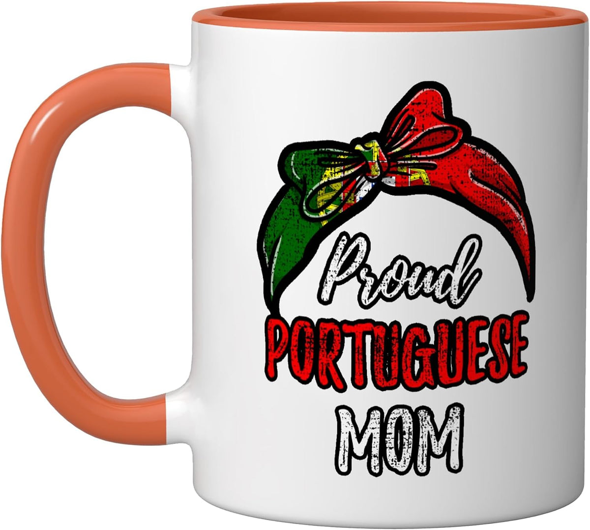 Mothers Day Proud Portuguese Mom Vintage Christmas Ceramic Mug