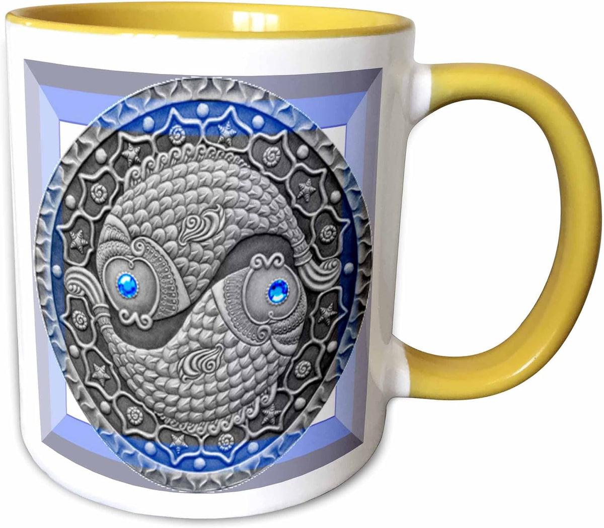 Zodiac Series Pisces Metal Look Art Ceramic Mug