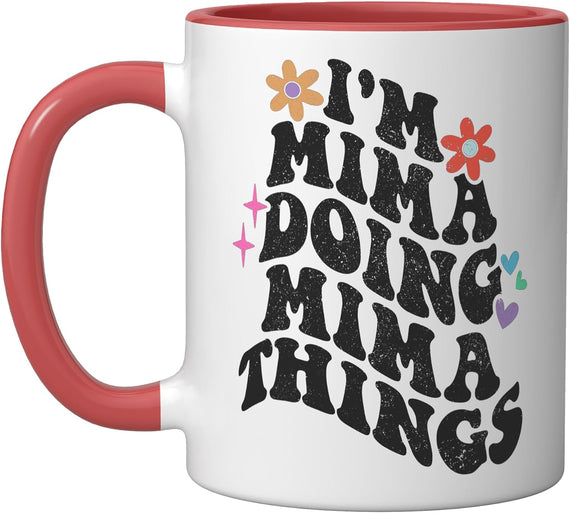 Retro Groovy Im Mima Doing Mima Things Funny Mother's Day Ceramic Mug