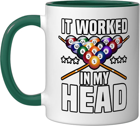 It Worked In My Head Billiards Pool Snooker Billiard Ball Ceramic Mug