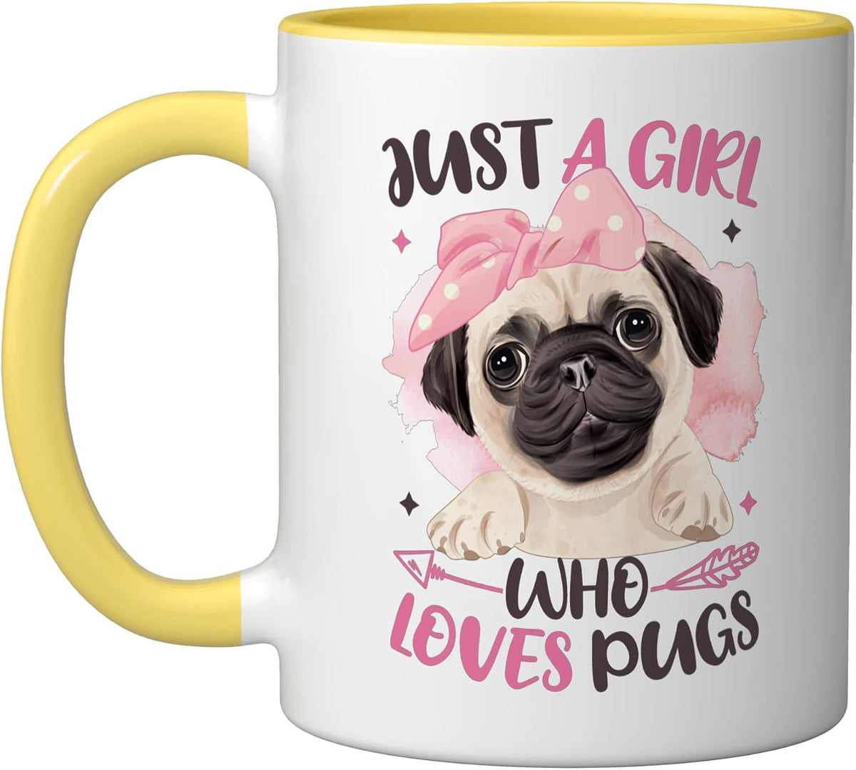 Just A Girl Who Loves Pugs Cute Pug Ceramic Mug