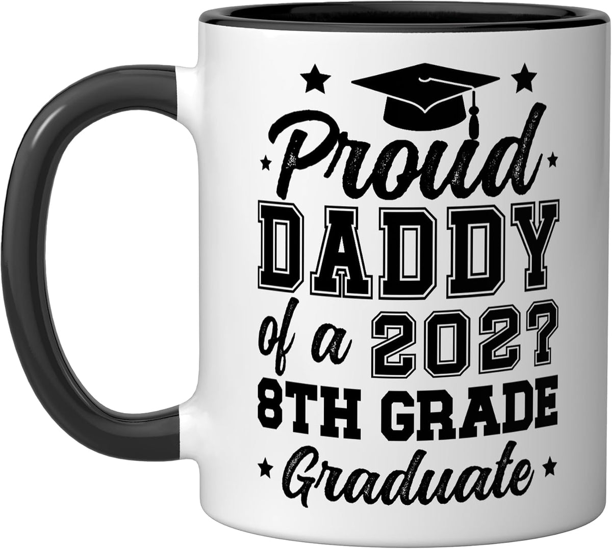 Proud Daddy Of A 2027 8th Grade Graduate Dad Christmas Ceramic Mug