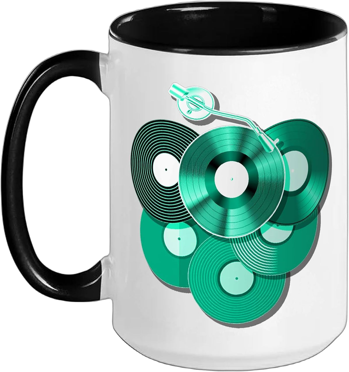 Light Teal Aqua For The Record V2 Light Teal Aqua Ceramic Mug